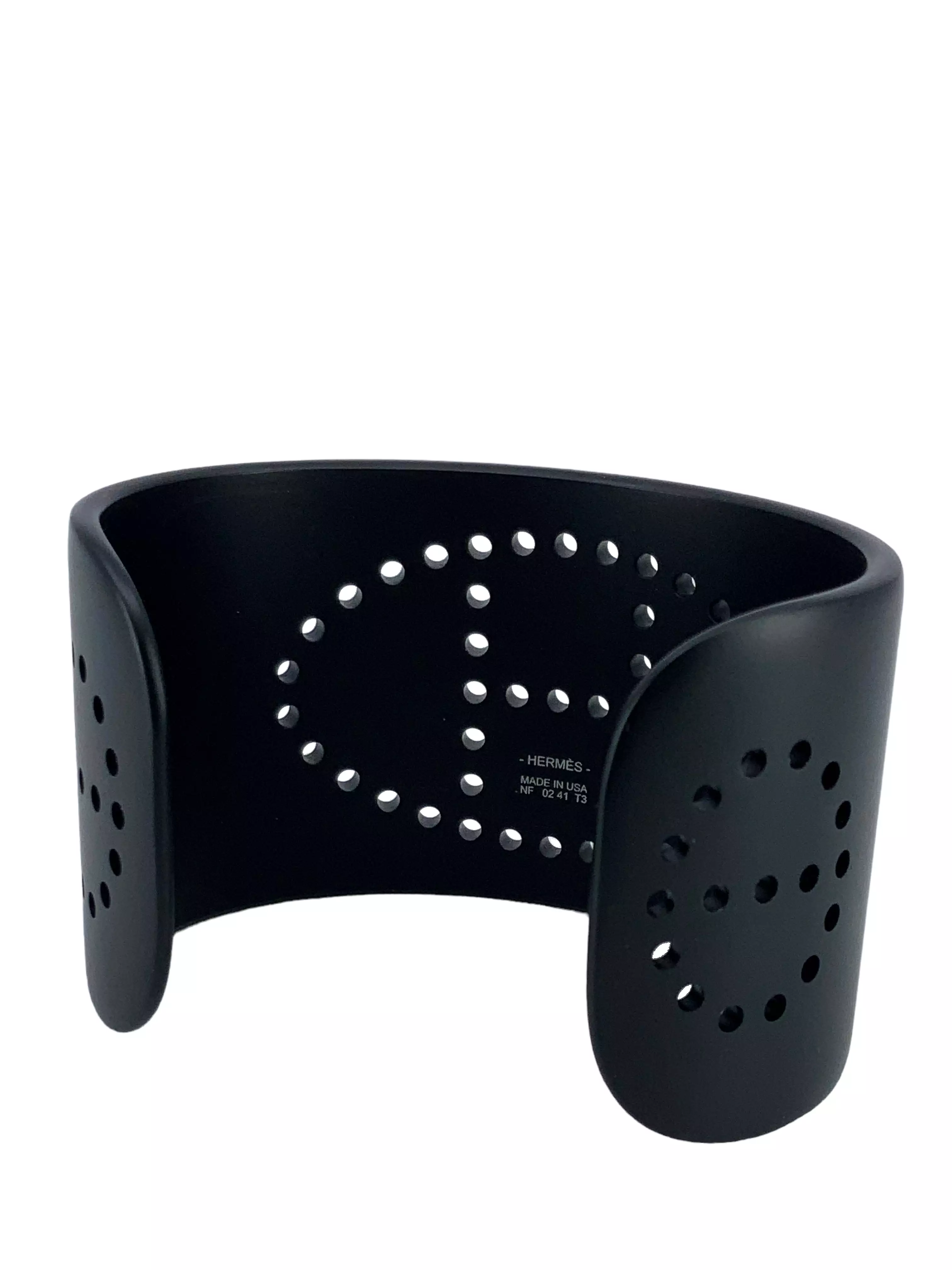 Hermes Evelyn Perforated H Aluminium Sunset Cuff Bracelet T3