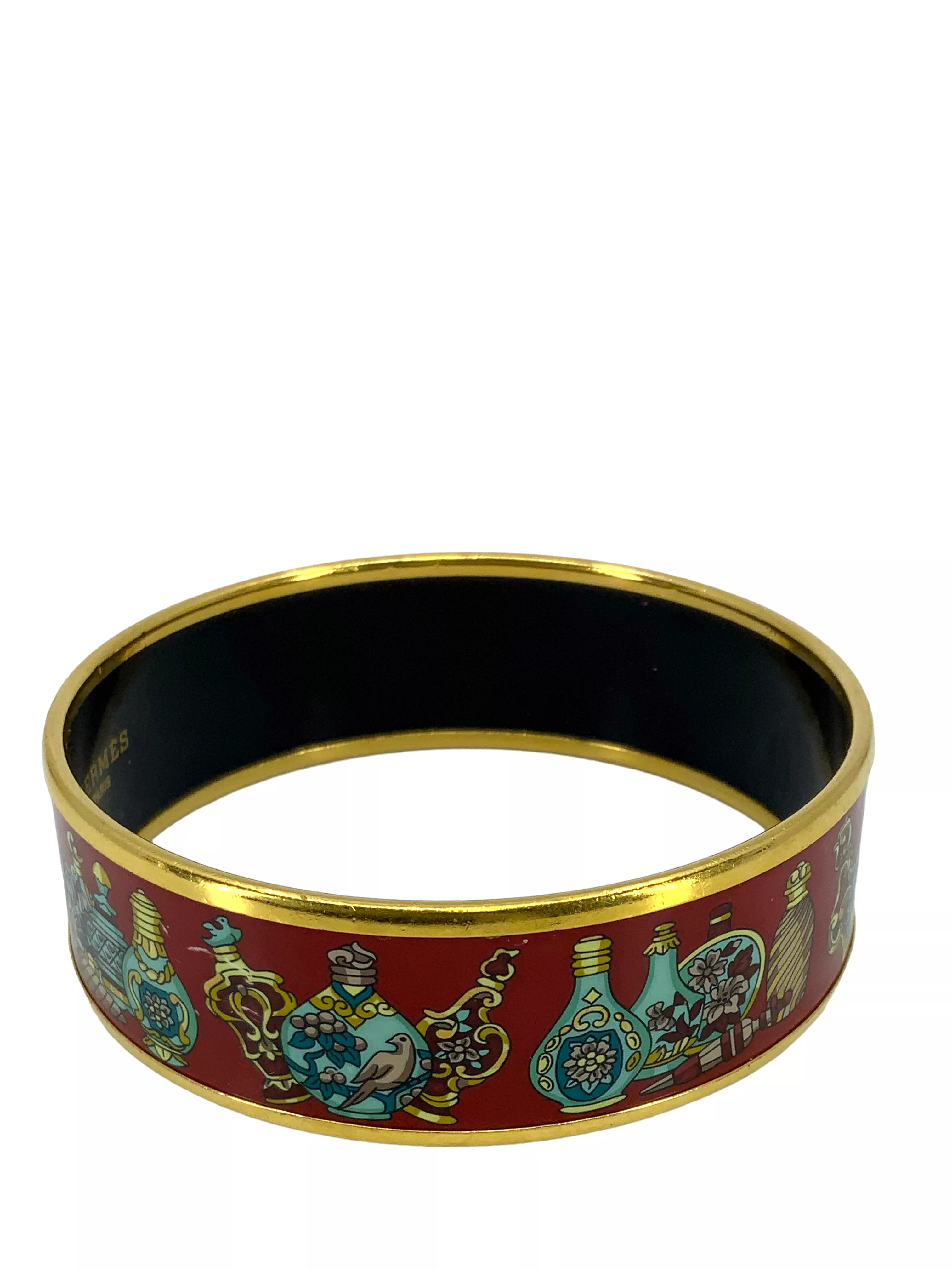 Hermes Flacons Printed Enamel Wide Bracelet 65