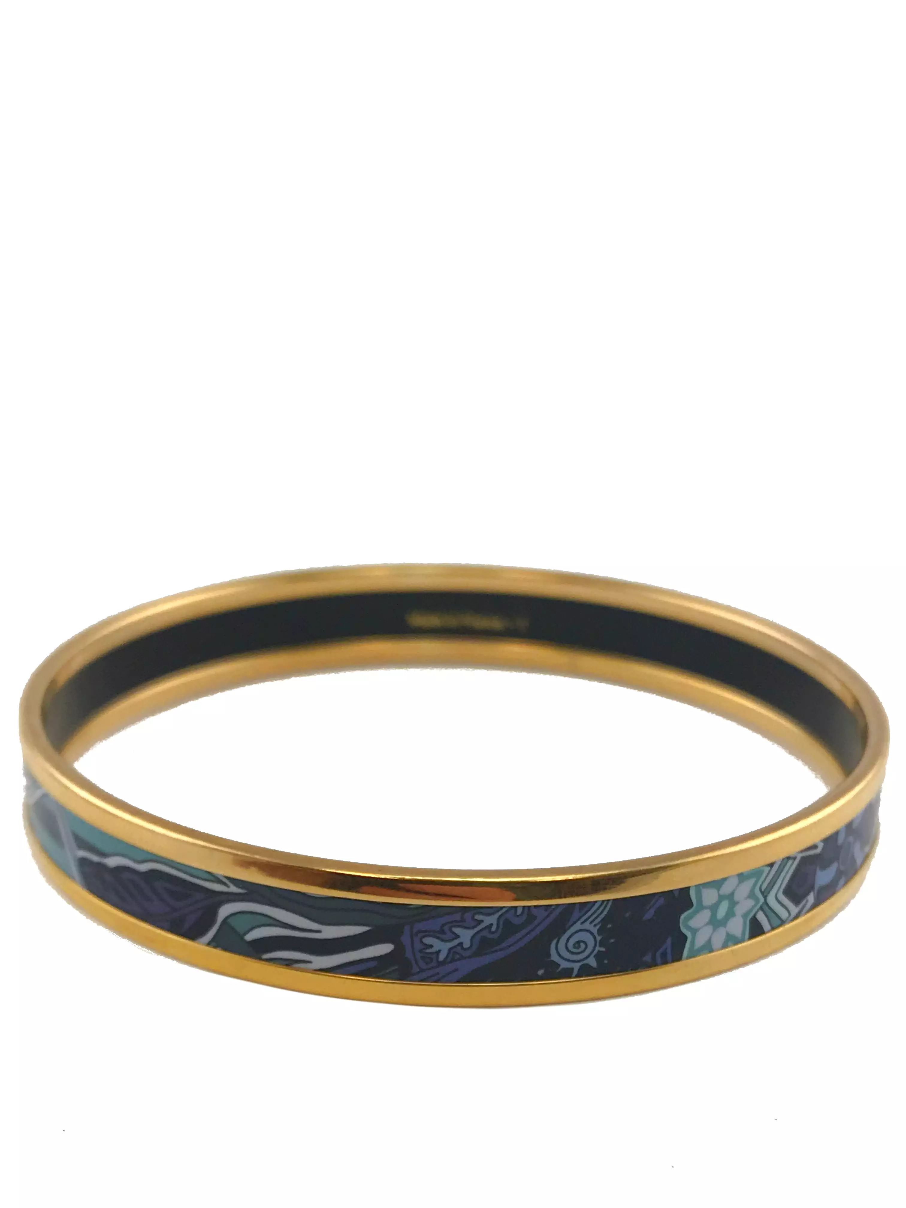 Hermes Narrow Printed Enamel Narrow Bracelet 65