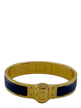 Hermes Navy Enamel Hinged Bracelet