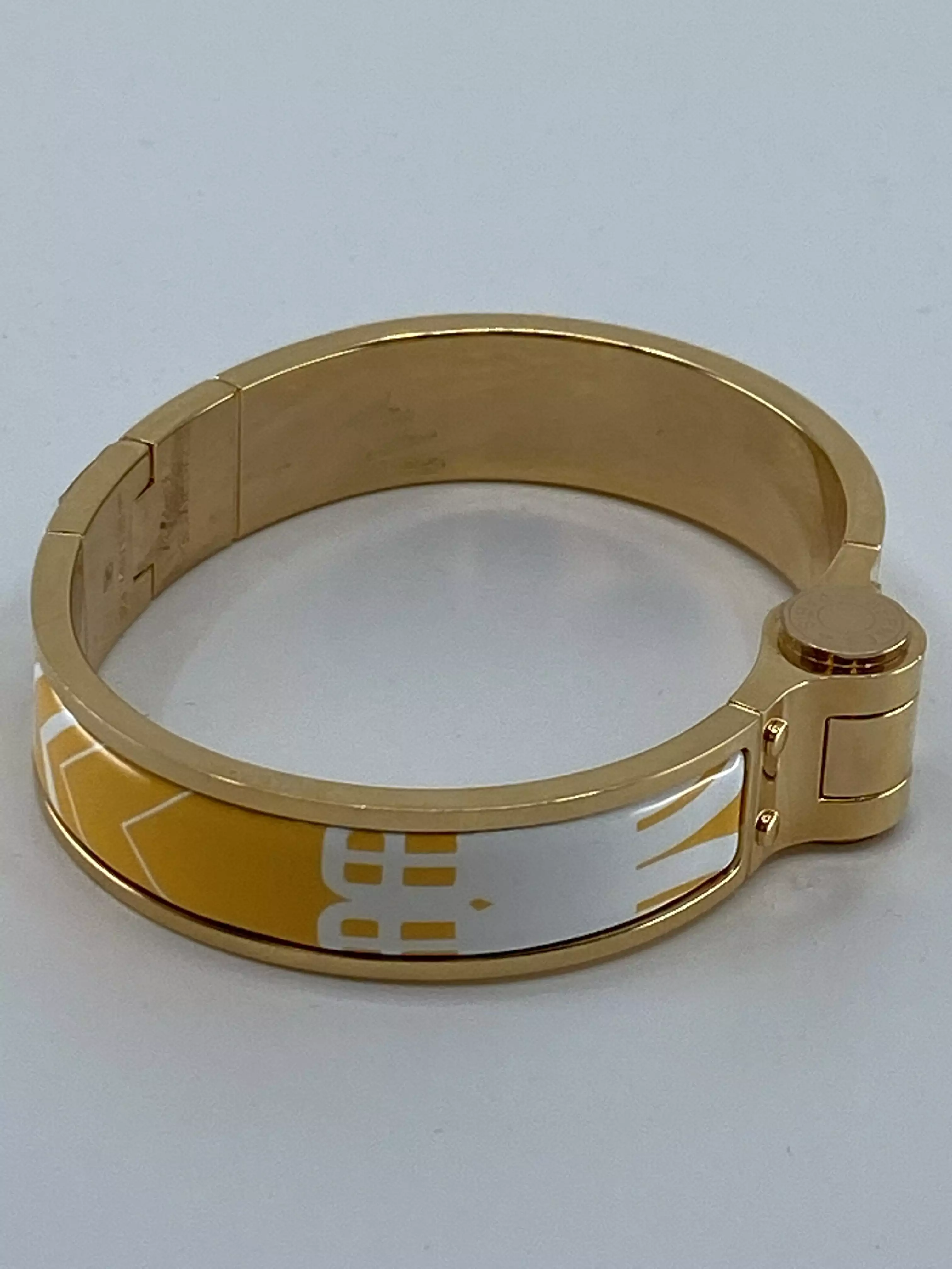 Hermes Sellier Printed Enamel Hinged Bracelet