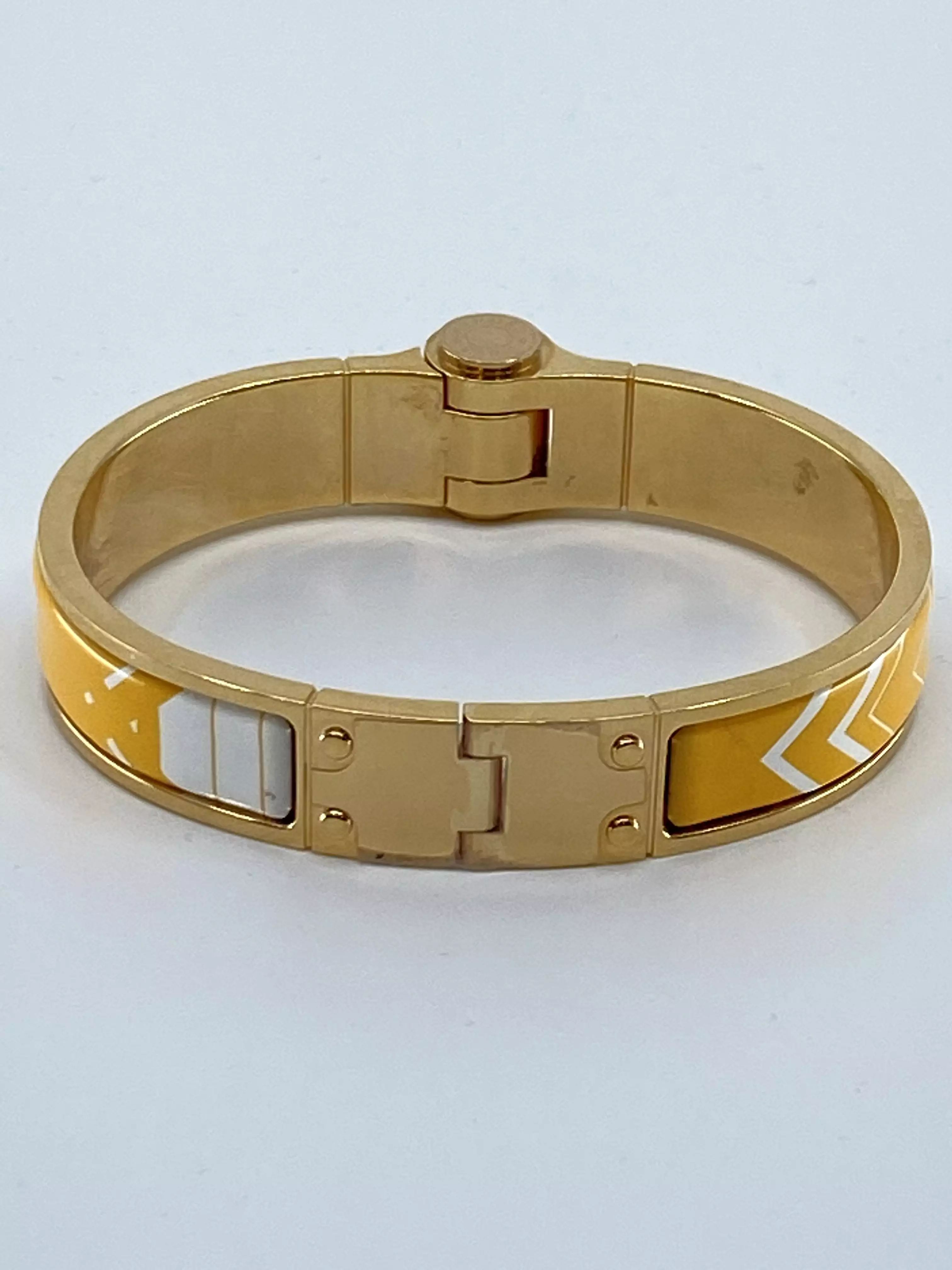 Hermes Sellier Printed Enamel Hinged Bracelet