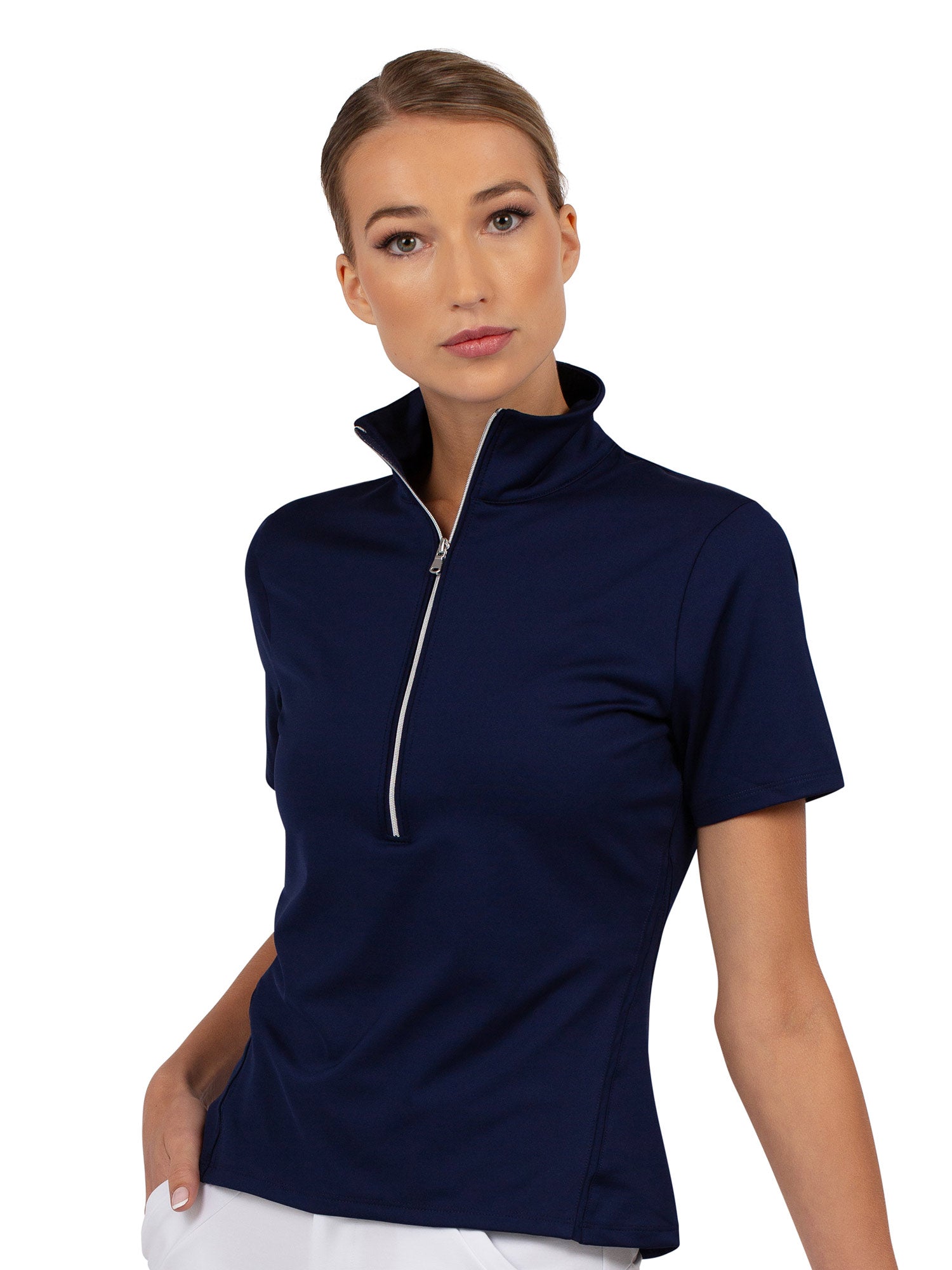 Ivy Golf Performance Short Sleeve Quarter Zip - Ink