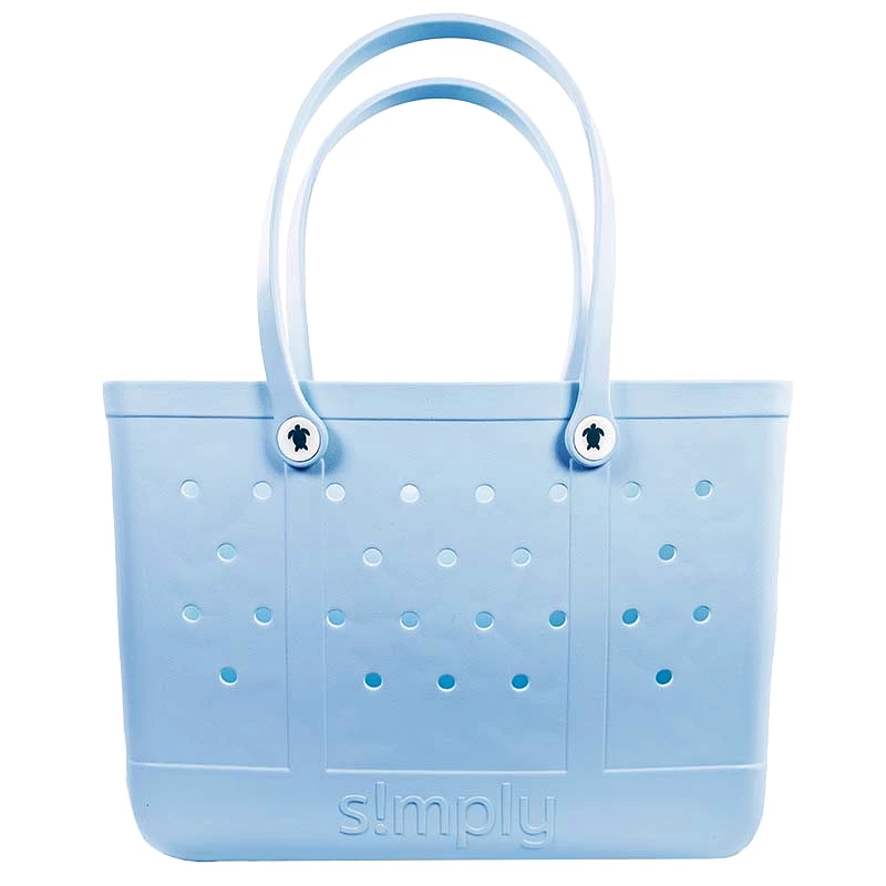 Large Solid Simply Tote Bag in Cool Blue