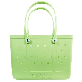 Large Solid Simply Tote Bag in Kiwi