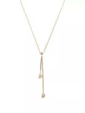 Lariat Double Chain Skull Necklace (G)