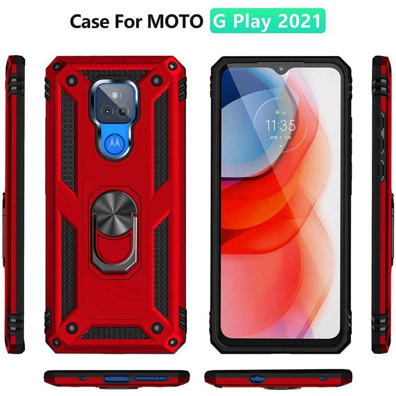 Luxury Armor Ring Bracket Phone case For Moto E7&E7 Plus With Screen Protector