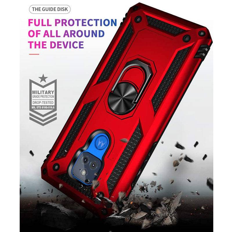 Luxury Armor Ring Bracket Phone case For Moto G Play 2021 With Screen Protector