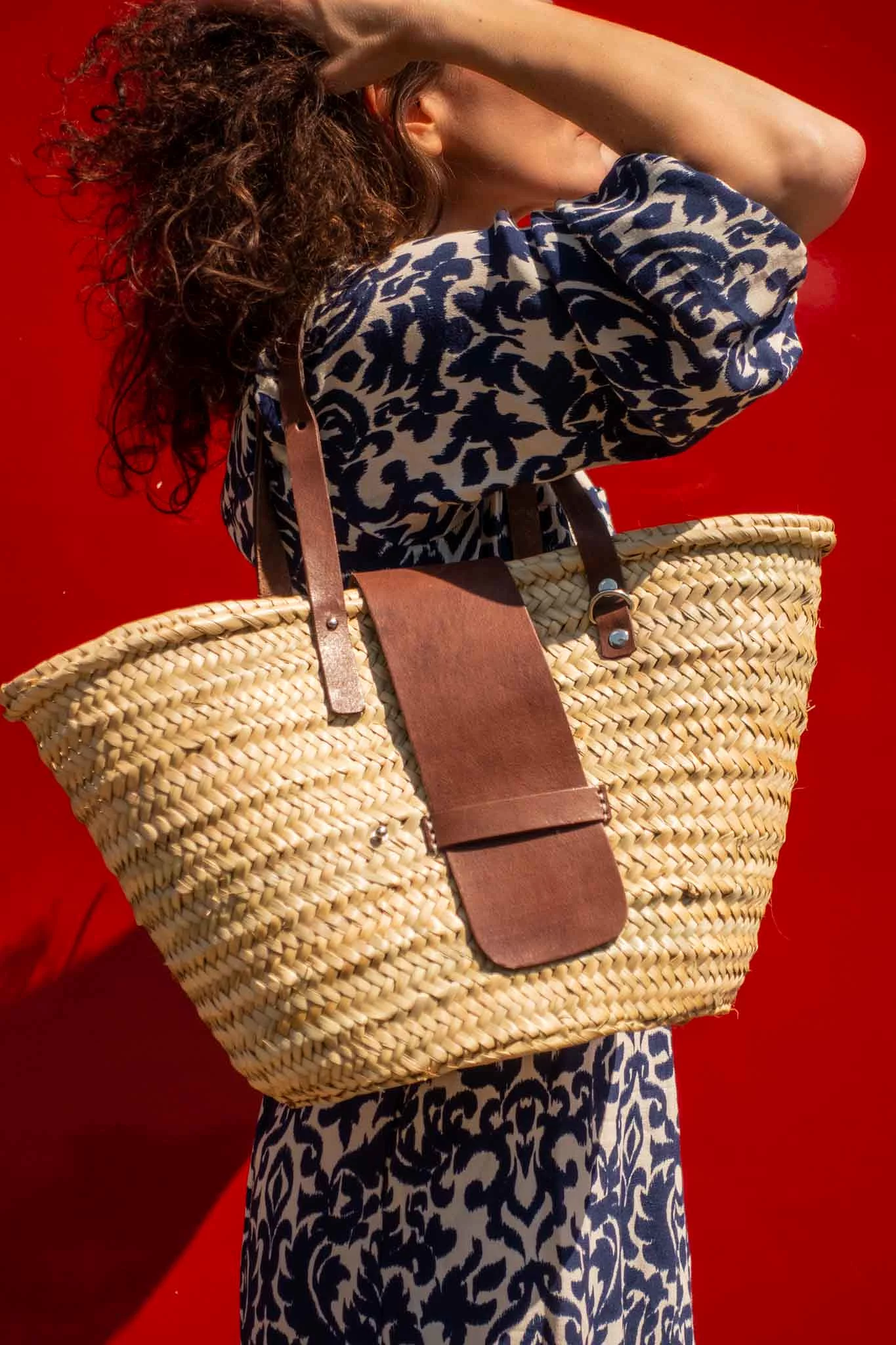 MacKenzie Raffia City Basket in Brown