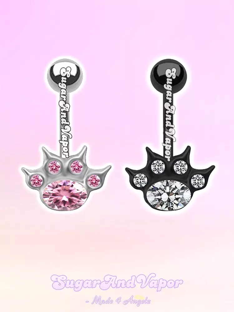 Meow Meow Cat Paws Belly Ring