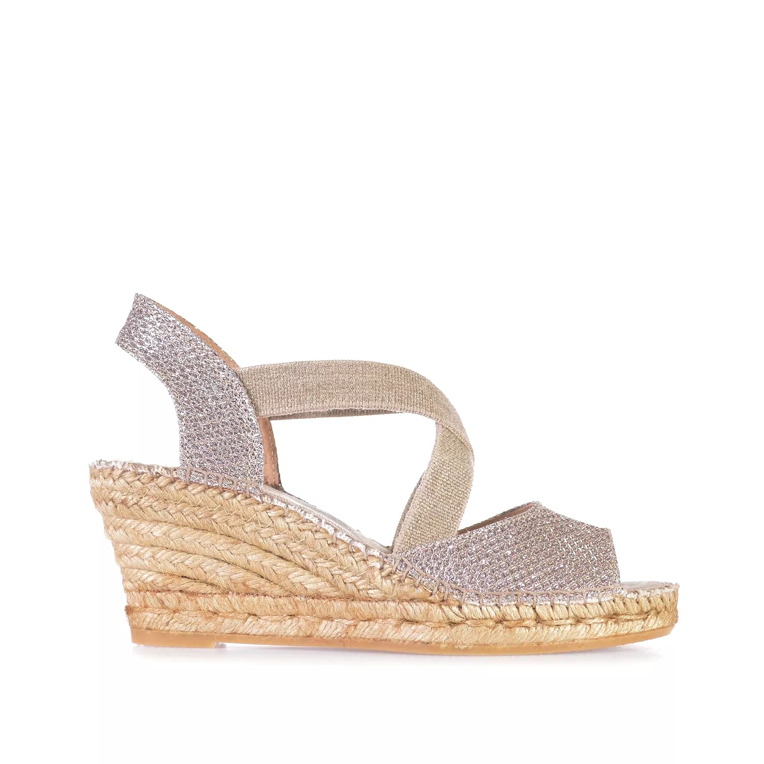 Metallic Cotton Blend Wedge Espadrille for Women - Sol-S