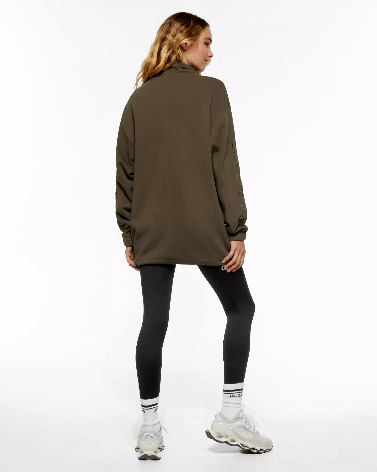 MONTCLAIR LONGLINE ZIP NECK SWEATER OLIVE