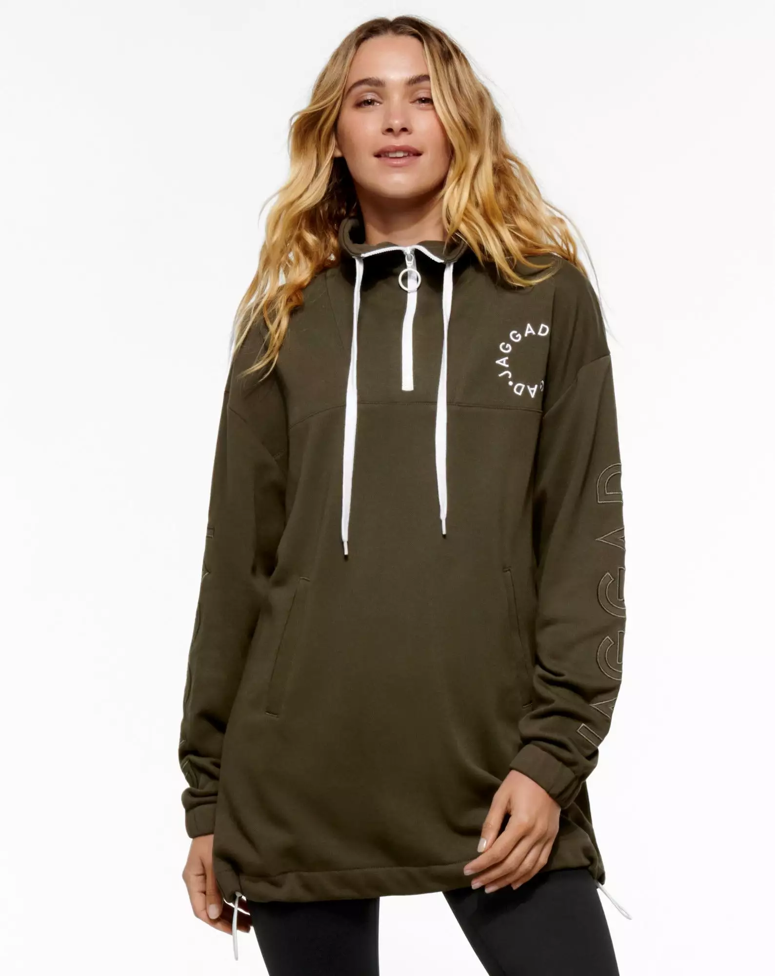 MONTCLAIR LONGLINE ZIP NECK SWEATER OLIVE