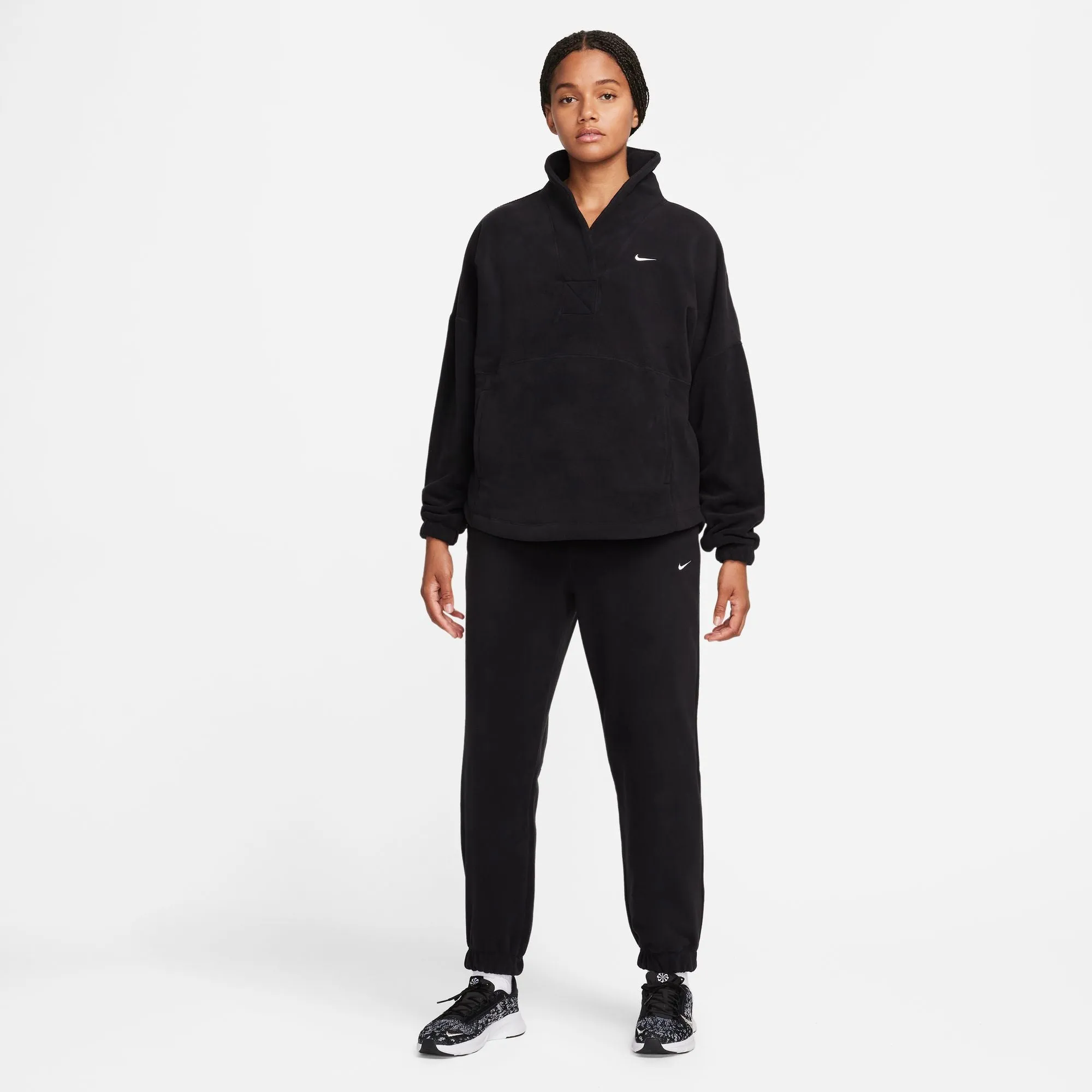 Nike Women's Therma-FIT One Loose Fleece Pants Black / Pale Ivory