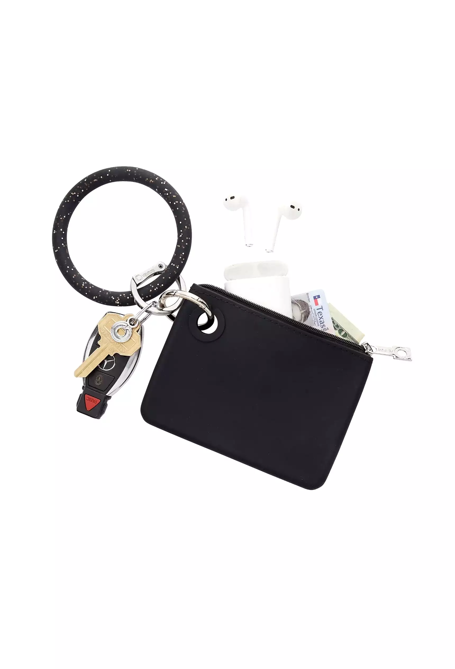 O-Venture Silicone Key Ring in Black Confetti