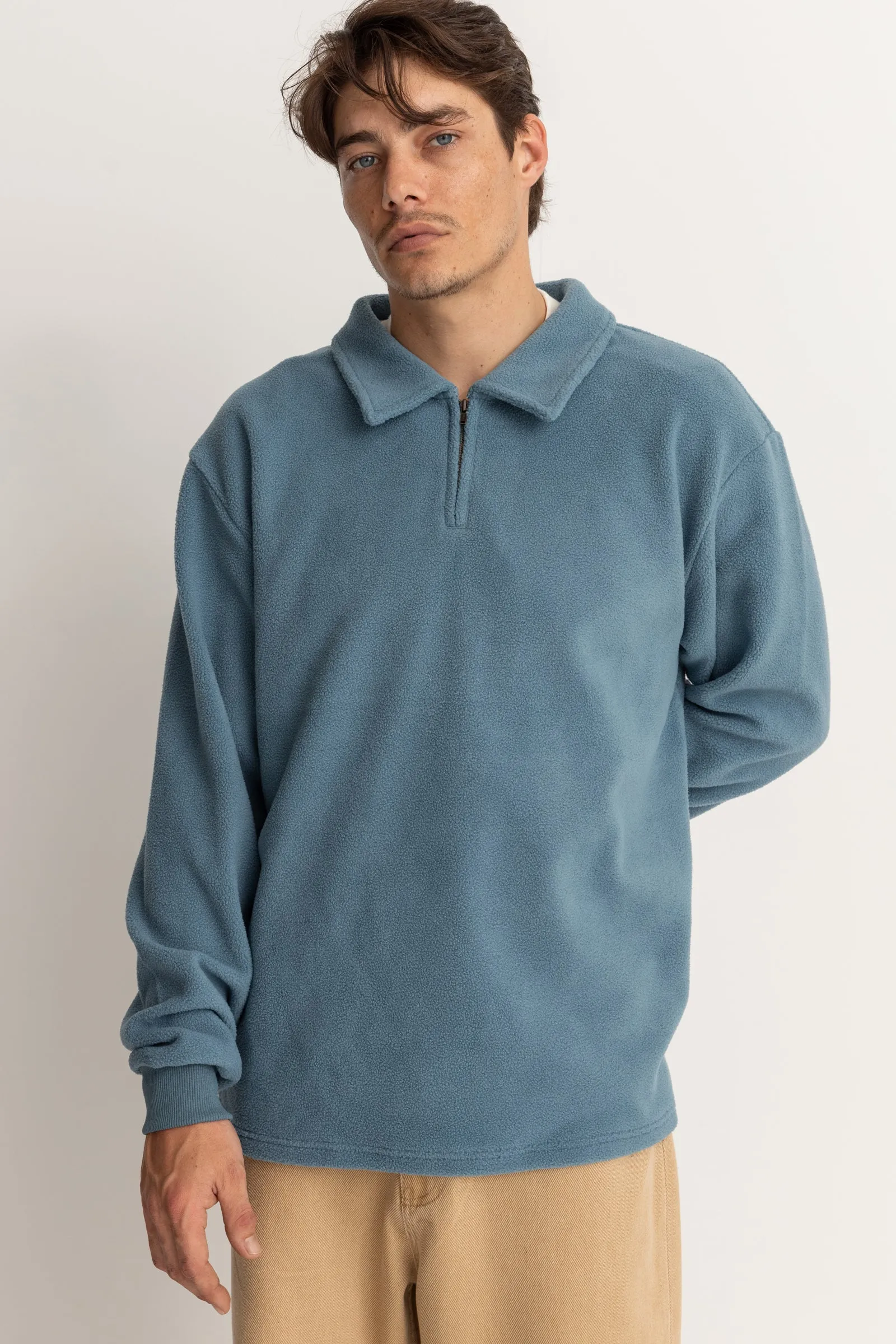 Oskar 1 4 Zip Reverse Fleece Slate