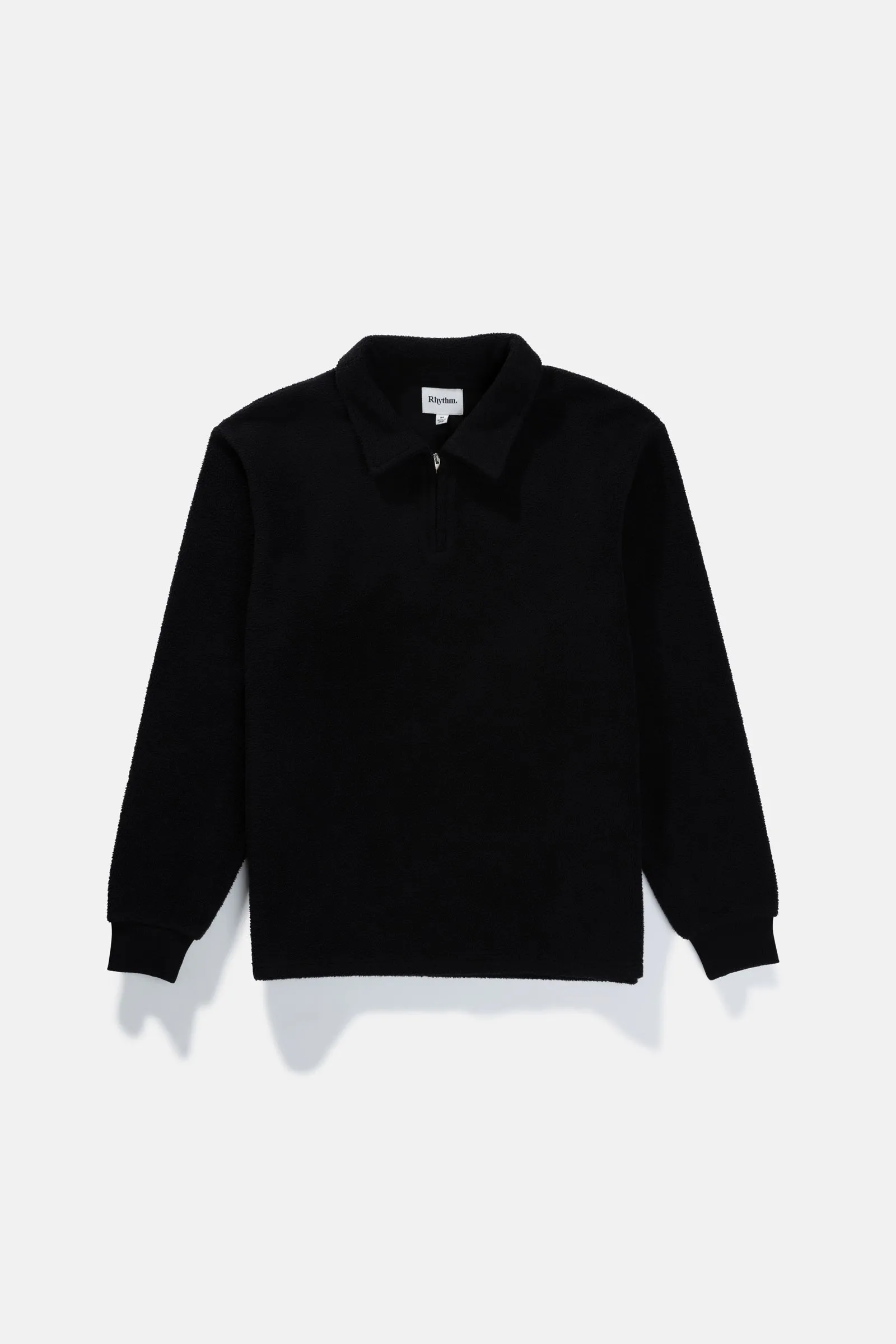 Oskar 1/4 Zip Reverse Fleece Black