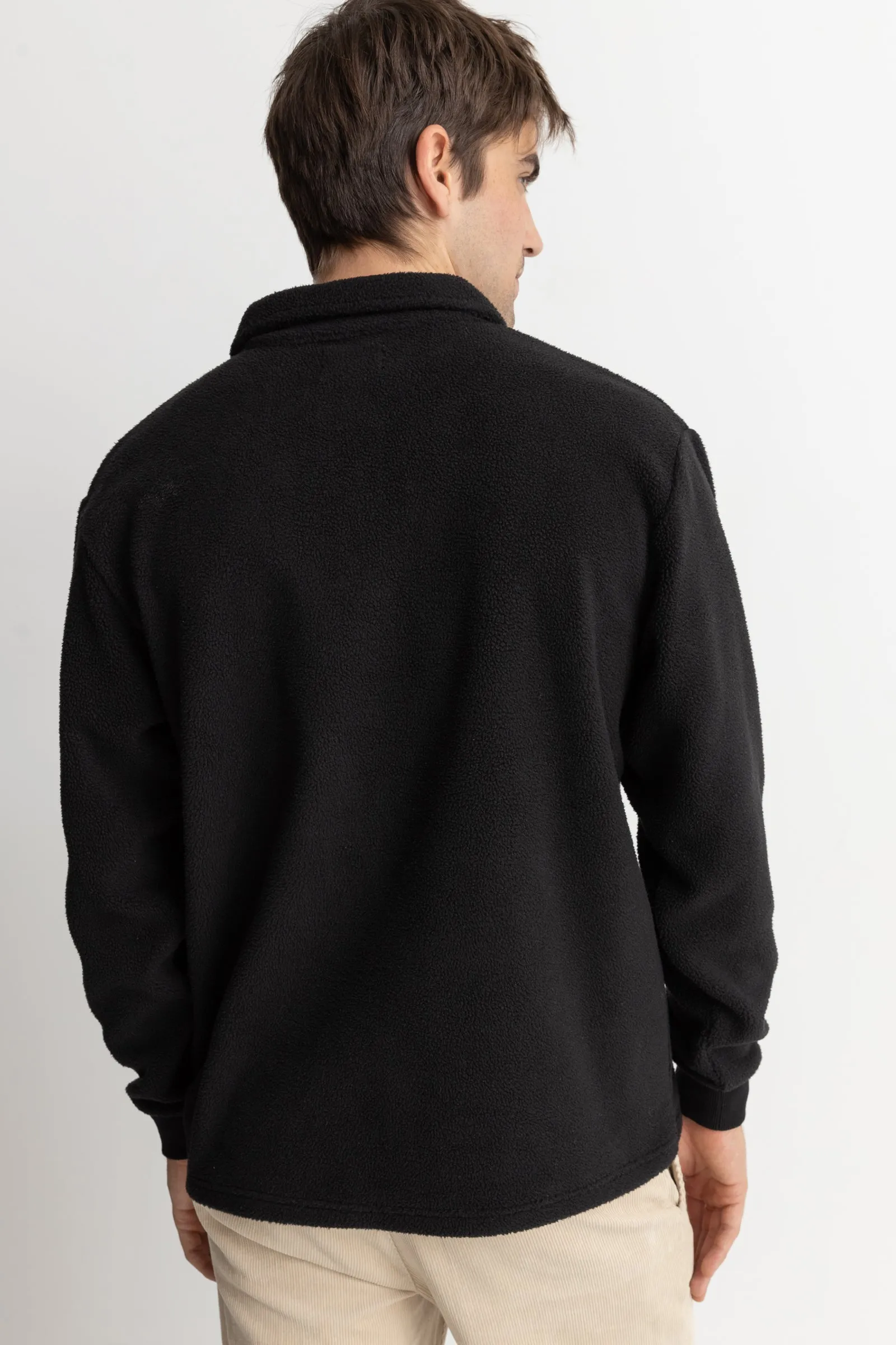 Oskar 1/4 Zip Reverse Fleece Black