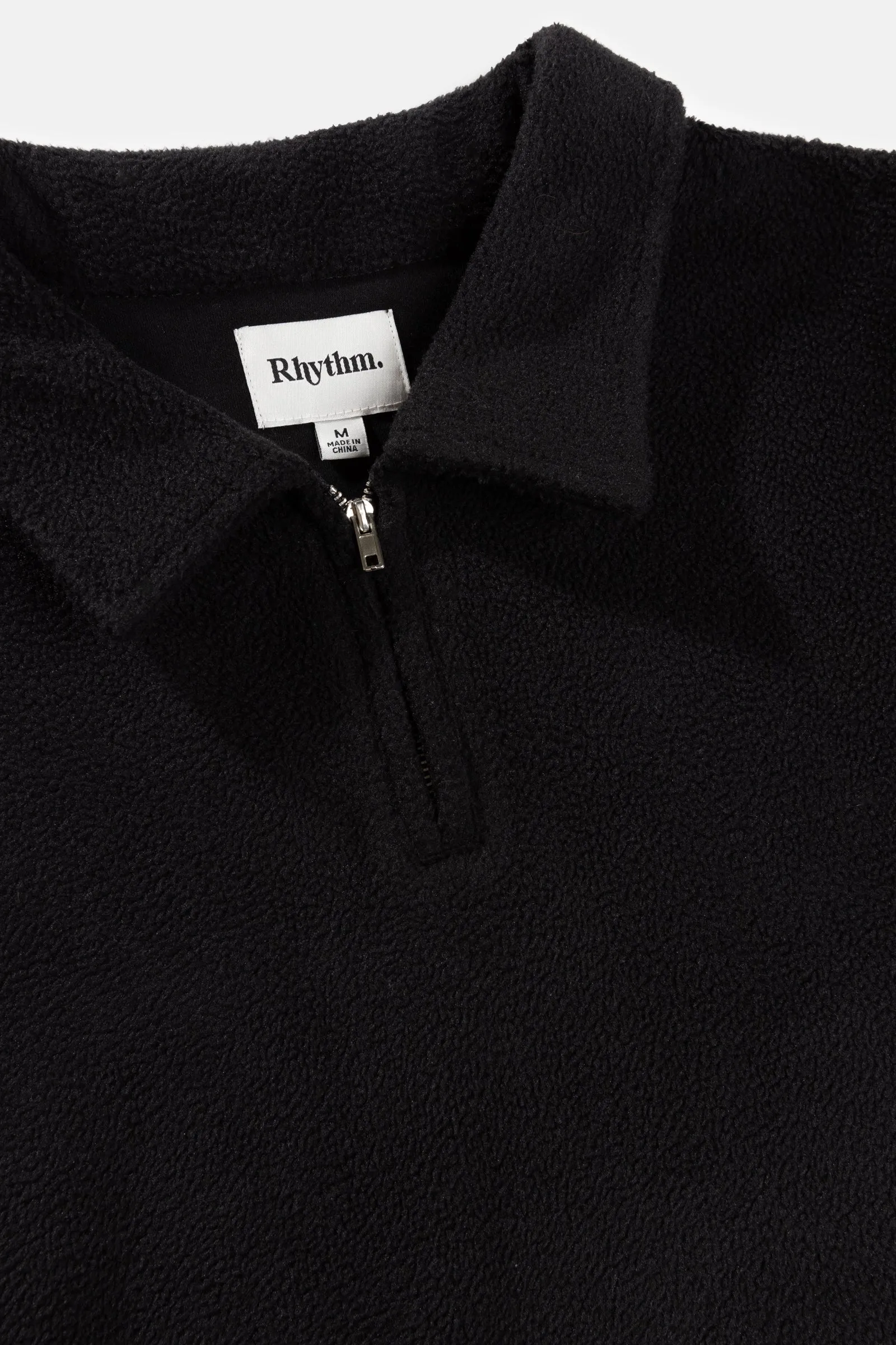 Oskar 1/4 Zip Reverse Fleece Black