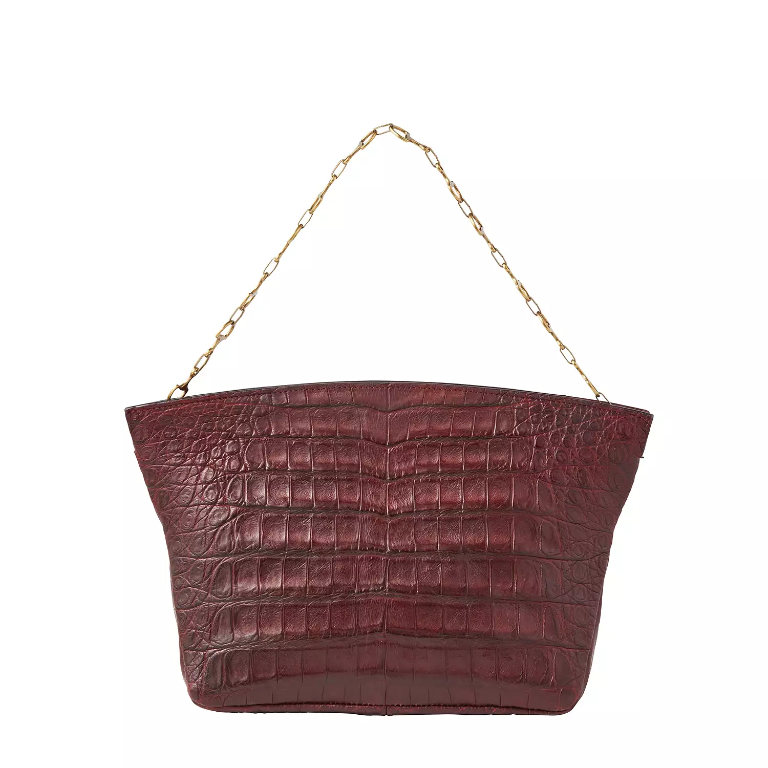 Oversized Caiman Clutch :: Black Cherry