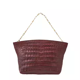 Oversized Caiman Clutch :: Black Cherry