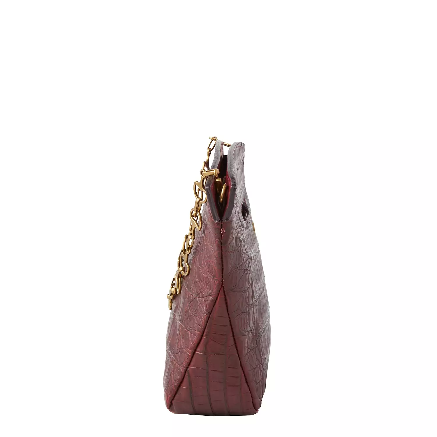 Oversized Caiman Clutch :: Black Cherry