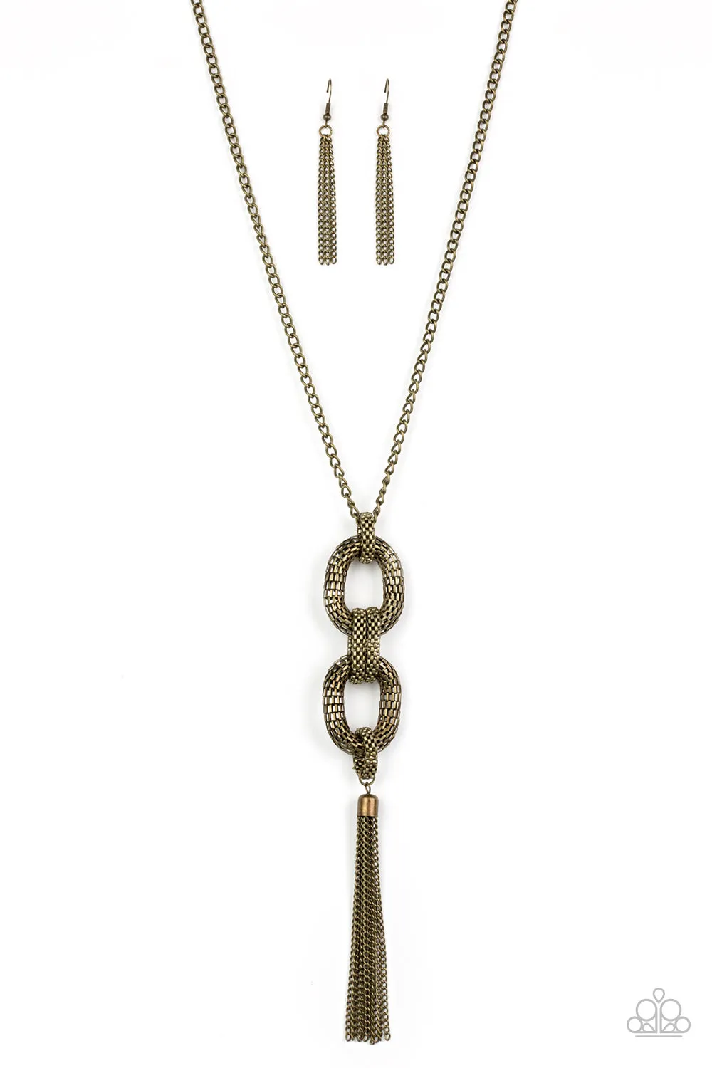 Paparazzi Accessories - Enmeshed in Mesh - Brass Necklace