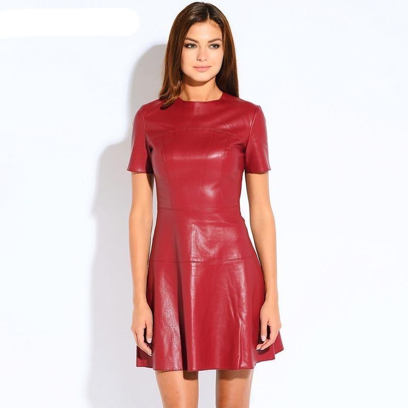 Paris Leather Dress- Short Sleeves