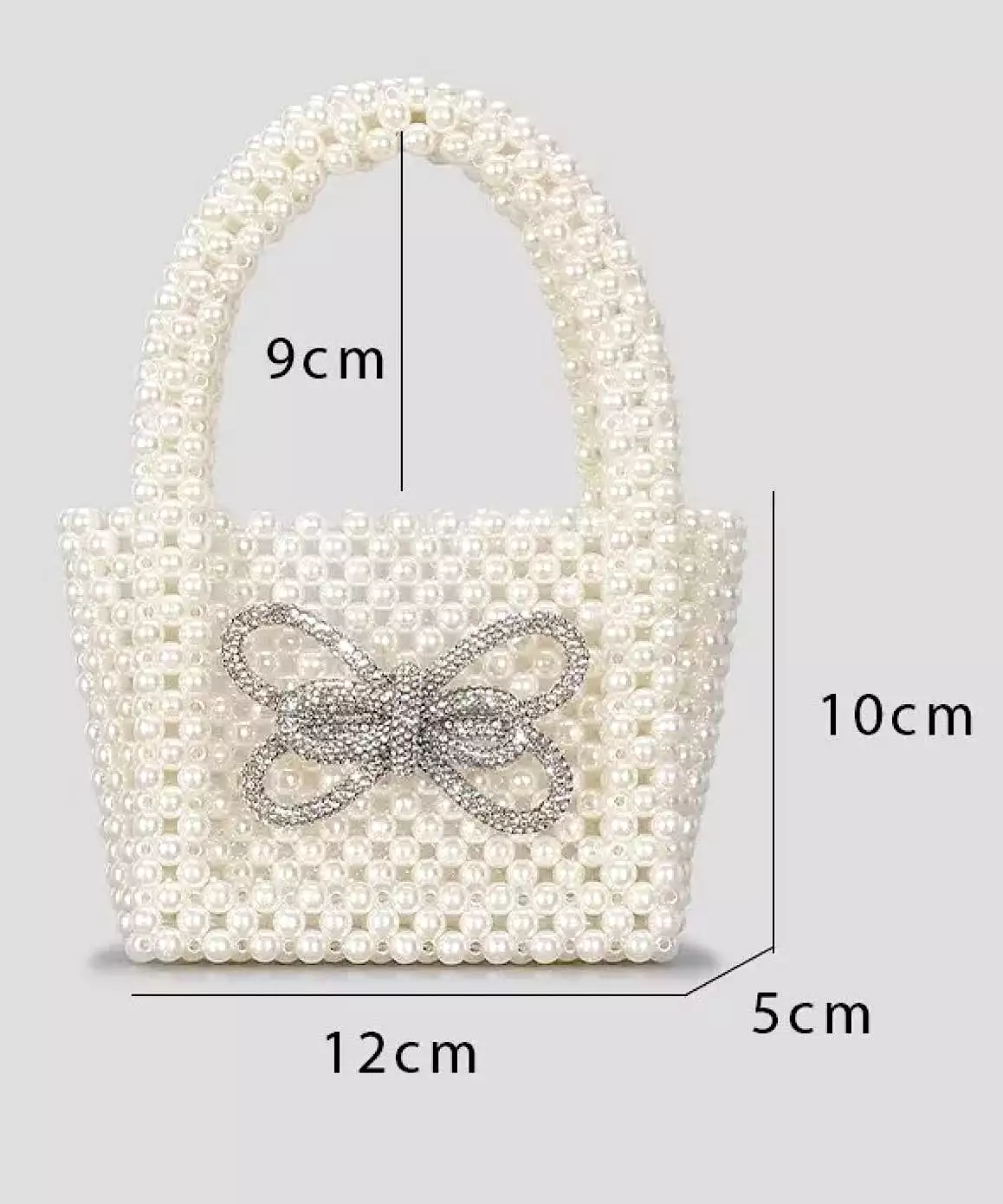 Pearl Beaded Bow Decor Micro Evening Bag