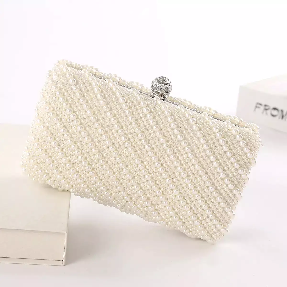 Pearl Embellished Evening Bag