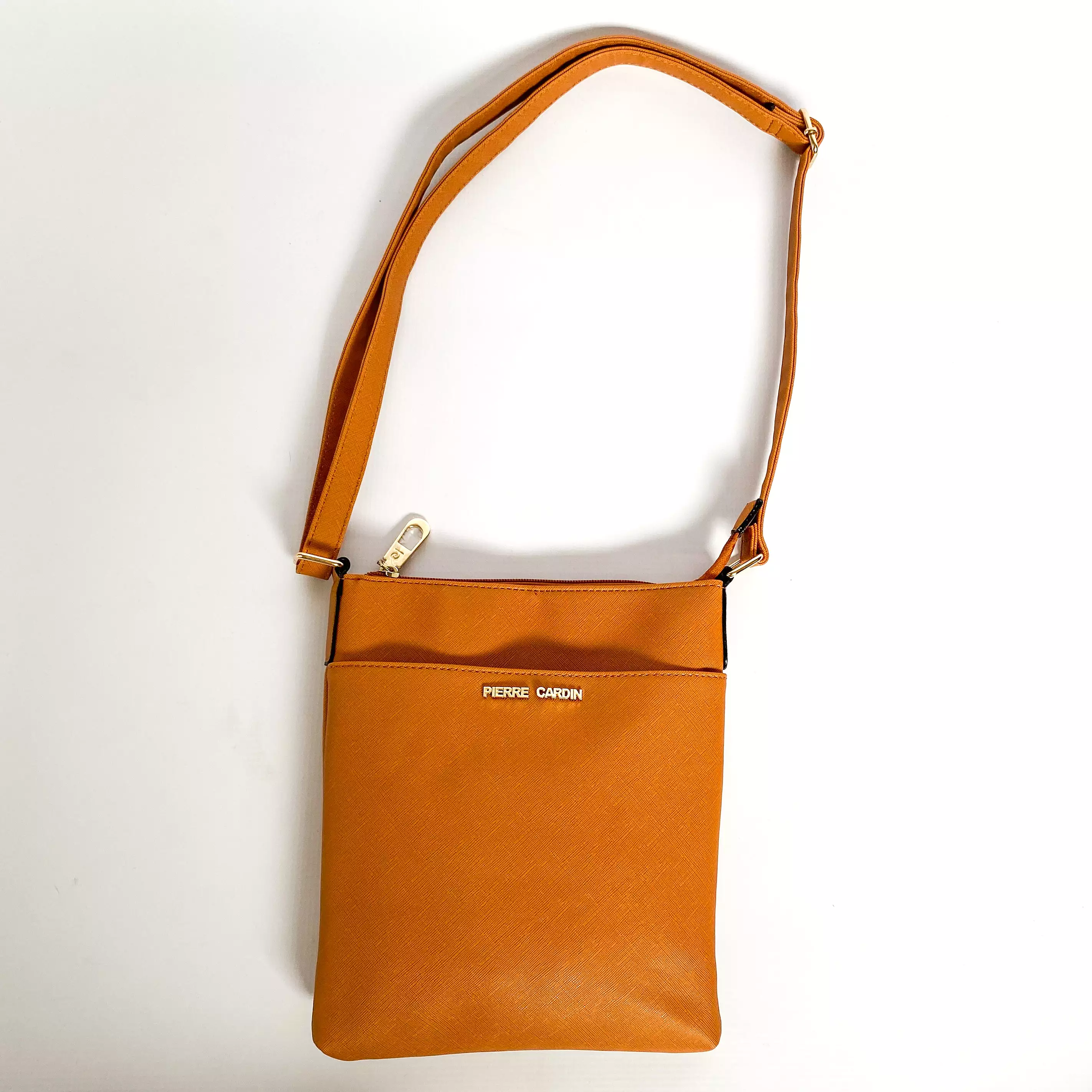 Pierre Cardin camel  saffiano crossbody bag