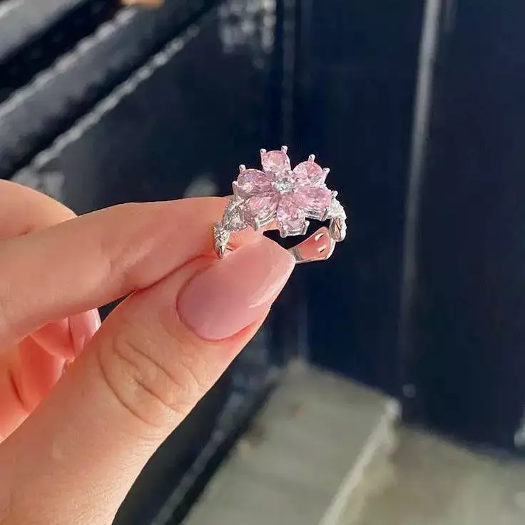 Pink Cherry Blossom Ring