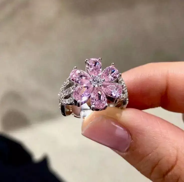 Pink Cherry Blossom Ring