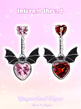 Pink Demon Evil Wings Belly Ring