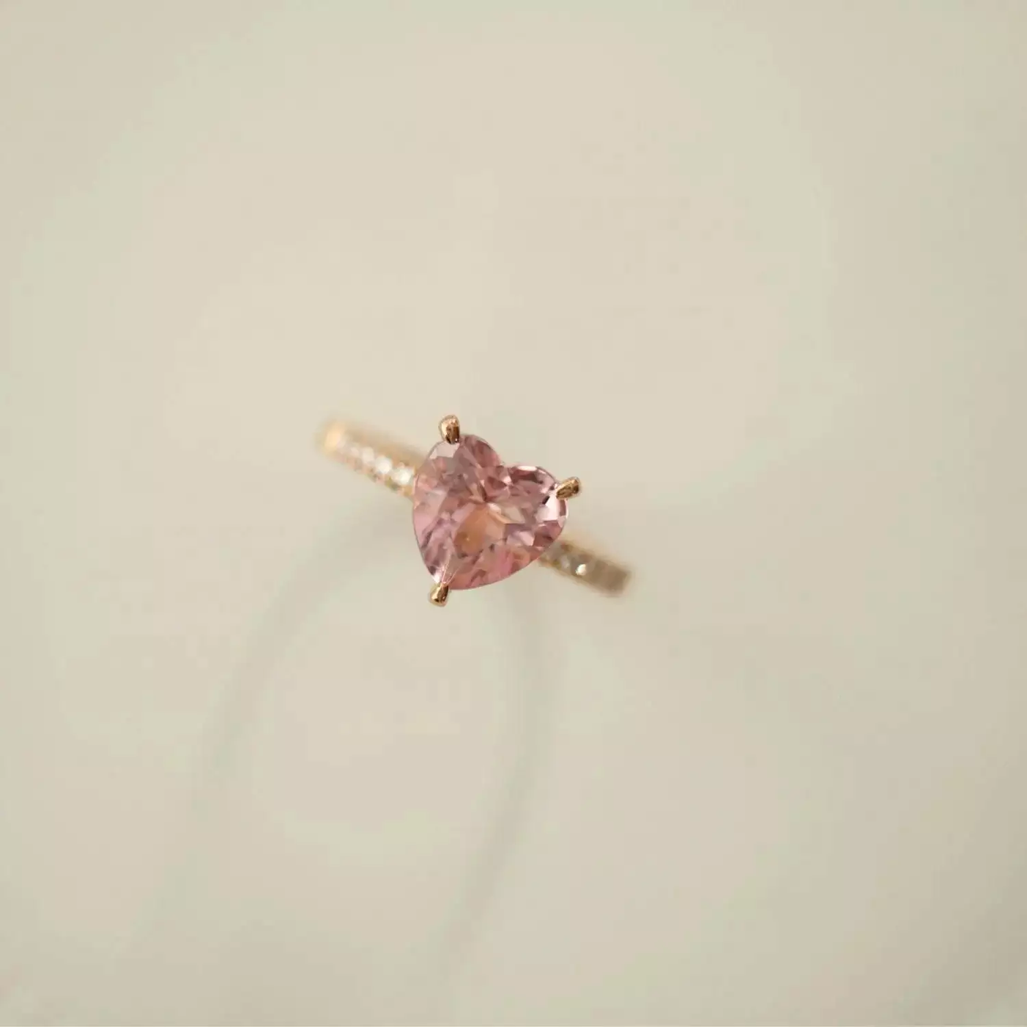 Pink Paris Heart 925 Ring LIN41