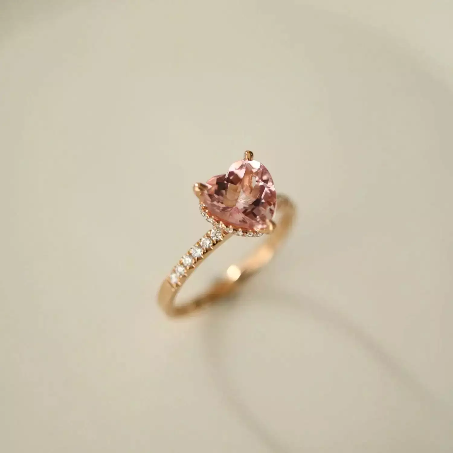 Pink Paris Heart 925 Ring LIN41