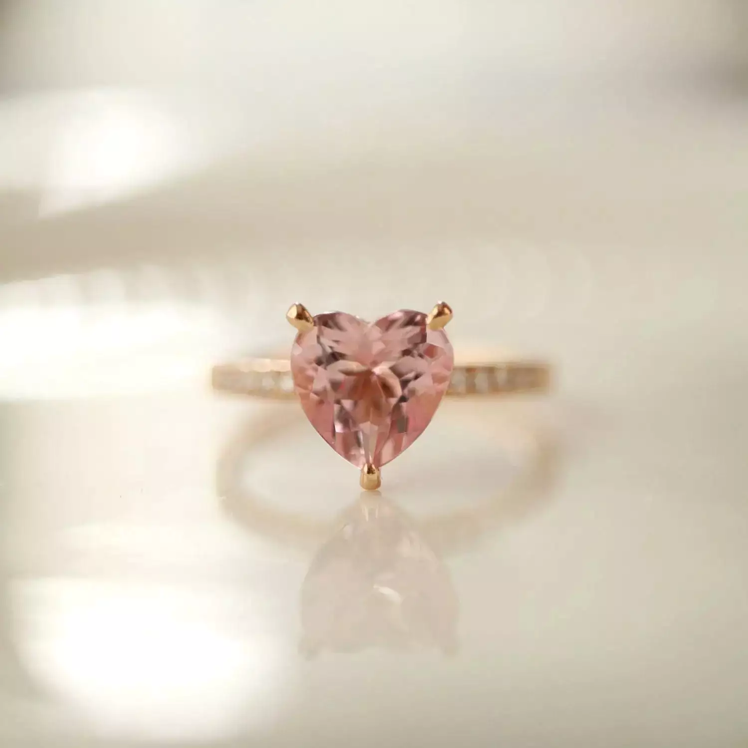 Pink Paris Heart 925 Ring LIN41