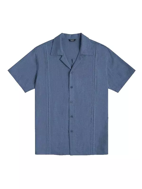 Plain Stitched Linen Shirt for Men