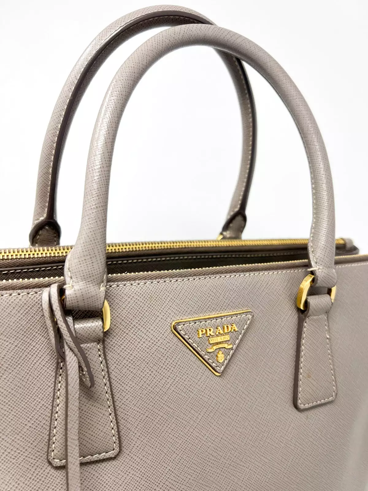 Prada Saffiano Double Zip Tote Bag