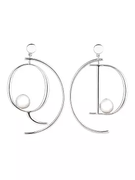 Q+D HALF HOOP EARRINGS SILVER