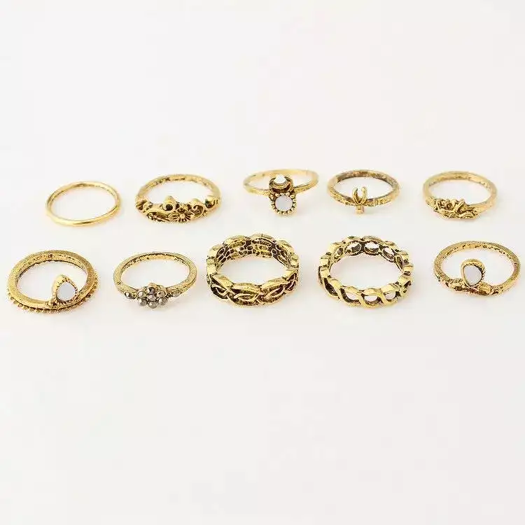 Set of 10: Retro Embossed Ring (various designs) GA2