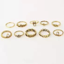 Set of 10: Retro Embossed Ring (various designs) GA2