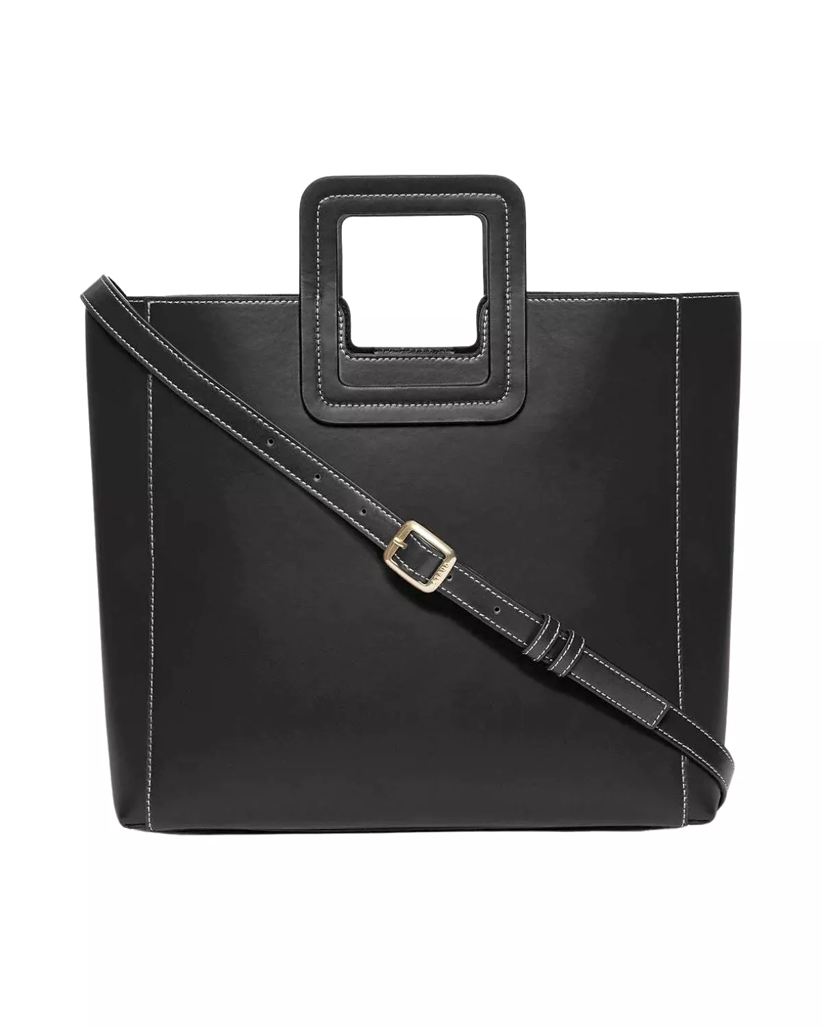 Shirley Leather Tote Bag (Black)