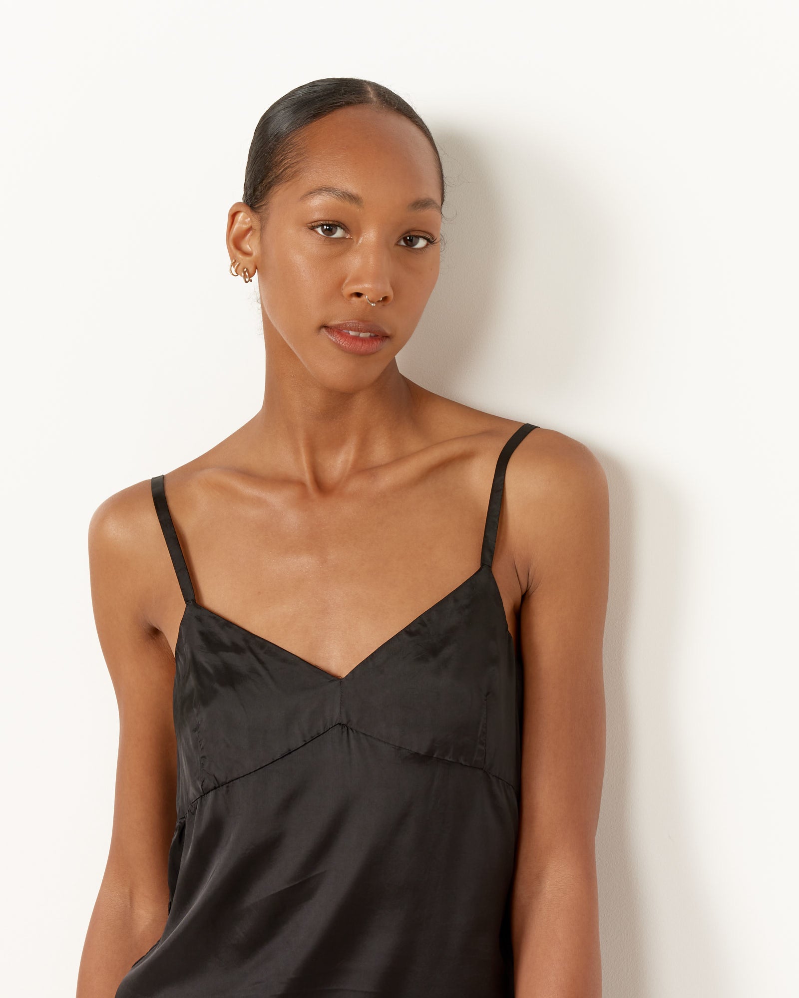 Short Slip Dress in Black