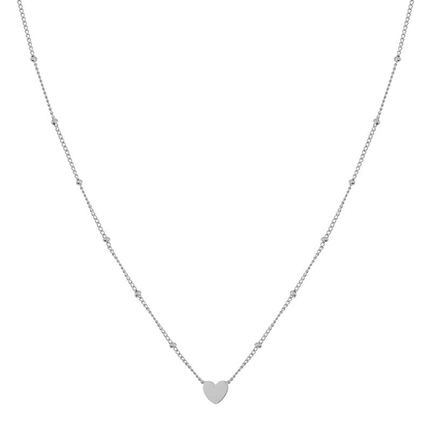 Stainless steel NECKLACE SHARE CLOSED HEART - CHILD - SILVER