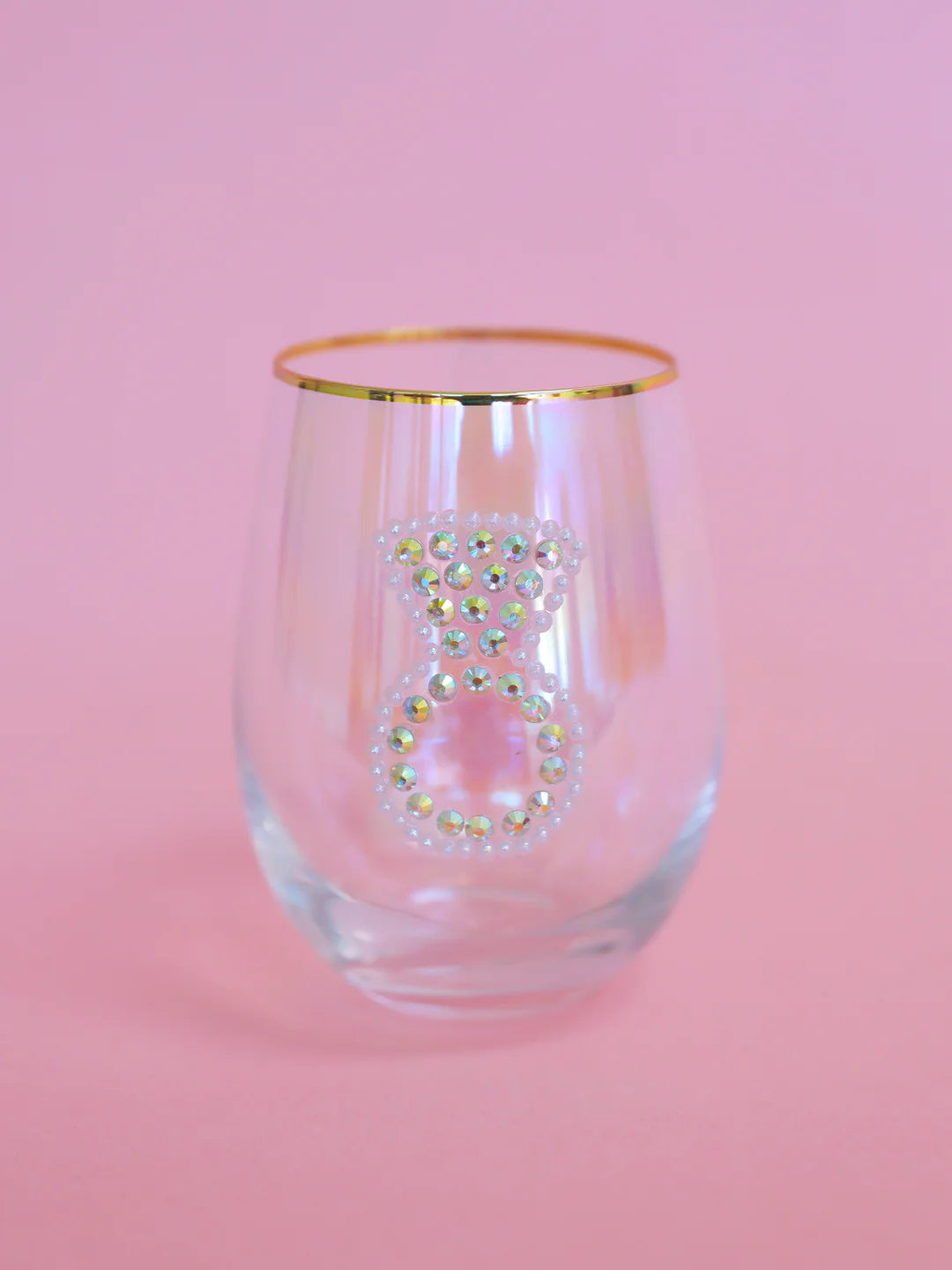 Stemless Wine Glass Rhinestone Ring