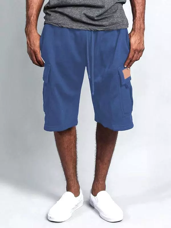 Straight-Leg Men Linen Cargo Shorts