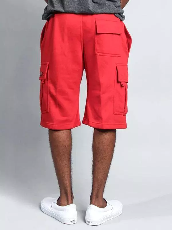 Straight-Leg Men Linen Cargo Shorts