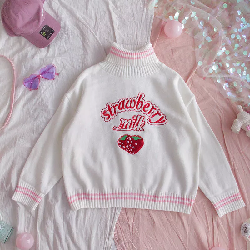 Strawberry Turtleneck Sweater AD11817