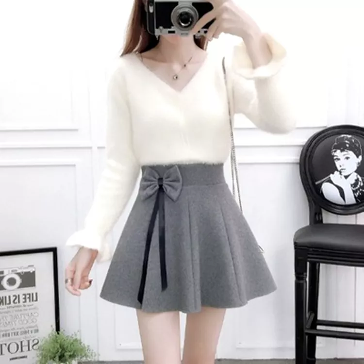 Sweet Woolen Skirt / Sweater AD12827